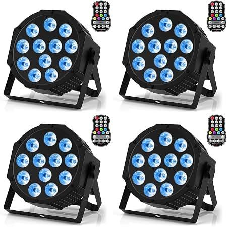 Rechargeable Par Lights, RGBW LED Uplights Battery Powered Stage Light, HOLDLAMP Par Can DJ Lights Sound Activated with Remote & DMX Control for Festival Party Event Wedding Bar, Size: 4 Packs
