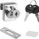 TOVOT 4PCS Glass Locks with Same Keys Locks for Showcase Display Cabinet, 5-8mm Thicken Glass, Single Door