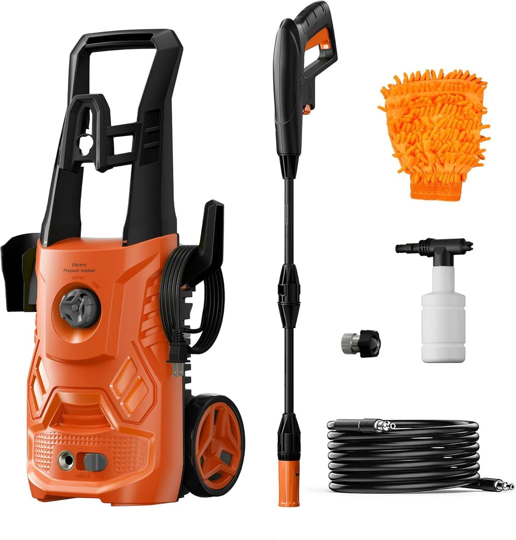 Pressure Washer, 4200PSI 2.6 GPM Power Washer with Foam Cannon 23FT Hose PATOOLIO Electric High Pressure Washer for Fences, Patios, Decks, Patios and Cars Powerwasher
