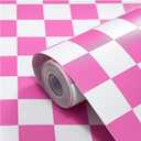 OSECAGE Pink Peel and Stick Wallpaper Checkered Contact Paper 17.7"x393"