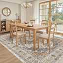 Madane 6x9 Area Rugs for Living Room, Stain Resistant Washable Rugs, Non-Slip Backing Area Rug, Vintage Home Decor Rug for Bedroom (Turmeric/Grey, 6'x9')