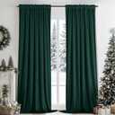 SimpleHome Dark Green Velvet Curtains 84 Inches for Living Room, Rod Pocket Luxury Blackout Velvet Curtains Thermal Insulated 2 Panels Room Darkening Drapes, W52 x L84