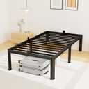14 Inch Twin XL Bed Frame, Metal Platform Bed Frame with Round Corner Legs, 3500 lbs Heavy Duty Steel Slats Support, No Box Spring Needed, Noise Free, Easy Assembly, Black