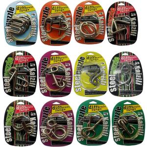 Ahyuan Large Assorted Metal Brain Teaser Puzzles 12 Pack Metal Wire IQ Puzzles with Paper Box Gift Package Great Educational Intelligence Games Toys Party Favors for Kids Adults