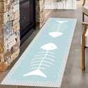 Cute Fish Runner Rug for Hallways 2x6ft Non Slip Kitchen Runner Mat Washable Laundry Rugs with Rubber Backing Carpet Runner for Entryway Room Kitchen Bedroom Bathroom