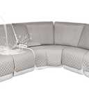 HDCAXKJ 100% Waterproof Reclining Sectional Couch Covers L Shape Recliner Sofa Cover Washable Quilted Soft Pet Dog Corner Recliner Slipcovers with Pockets (5 Seat and 1 Middle Console, Light Gray)