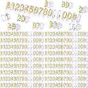 50 Sets Price Display Cube Number Letter Price Tag Cube Blocks Adjustable Dollar Display Stand Small Counter Kit for Jewelry Retail Vending Machine Shop Signs (Gold Number,Clear)