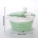 4.2L Salad Spinner, Efficient Lettuce Spinner with Dual Drainage Holes for Quick Drying - Green Salad dryer for Washing, Spinning, and Draining Greens, Fruits, and Vegetables