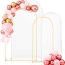 VEVOR Arch Backdrop Stand, Set of 2, 7.2 ft and 6 ft, Stable Structure, Easy Assembly, Gold Metal Arch Backdrop Stand with Cover for Wedding, Birthday Party, Celebration, and Ceremony Decoration, 7.2ft6.6ft,with cover