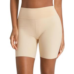 AugYew Women Cooling Slip Shorts for Under Dresses - Spandex Anti Chafing Seamless Boyshort, High Waisted Safety Pantie (Nude), XL