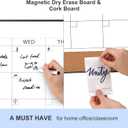ARCOBIS Dry Erase Calendar with Cork Board for Wall, 36"x 24" Magnetic Calendar Whiteboard with Black Frame, Monthly Combination Board for School, Home, Office