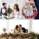 Artificial Flowers 50PCS Burgundy Roses Real Looking Foam Fake Roses with Leaves and for DIY Wedding Bouquets Bridal Shower Centerpieces Party Decorations (Burgundy)