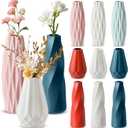 9 Pack Plastic Flower Vase Bulk Ceramic Look Flower Vases Decorative Hydroponic Creative Vase for Flowers Unbreakable Bud Vase for Home Wedding Centerpieces Decor