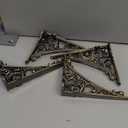Khtumeware Shelf Bracket 6 Inch, Decorative Brackets for Shelving, Heavy Duty Vintage Ornate Shelf Bracket, Hardware Included, 4 Pack,Brushed Antique Bronze Finish, 5.9x4.2x1.73 inch
