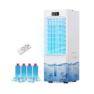 Windowless Portable Air Conditioners, 3-IN-1 Evaporative Air Cooler, 6L Swamp Cooler with 4 Ice Packs, 4 Modes & 3 Speeds, Auto Oscillating, 12H Timer, 17FT Remote, Cooling Fan for Home