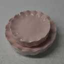 LIYH 24 Pcs Pink Plates Reusable, Pink Plastic Scalloped Plate Durable and Dishwasher Safe,Baby Shower Plate, Light Weight Daisy Plastic Wavy Plates for Wedding Party Birthday (24(12 Guests))