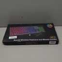 Wireless Keyboard and Mouse Combo, RGB Backlit, Rechargeable & Light Up Letters, Full-Size, Soft Typing, Sleep Mode, 2.4GHz Quiet Keyboard Set for Mac, Windows, Laptop, PC, Trueque KM42Pro (Black)