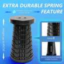 Upgraded Collapsible Stool with Table Top, Portable Telescopic Seat, Folding Stool for Camping Gardening Fishing Hiking BBQ, Tabletop Diameter 19.7 inches