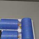 Da by Flameless Candles with String LightsBattery Operated Candles,LED Flickering Candles with Remote Control and Timer, Real Wax, 3 Pack-Blue.