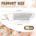 50 Pack Disposable Banana Split Boats, Ice Cream Sundae Bowls, and Clear Plastic Disposable Dessert Bowls for Parties, Concession Stands, Restaurants, Food Trucks, and Bakeries.