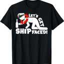 Lets Get Ship Faced - Family Cruise Ship Vacation Graphic T-Shirt (Black, XL)