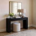 Plank+Beam Grand Console Table, 56 Inch, Black Wirebrush