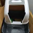 Catit Airsift Jumbo Hooded Litter Pan, Warm Gray/White - Privacy and Easy Access for Cleaning - Ideal for Larger or Multiple Cat Households