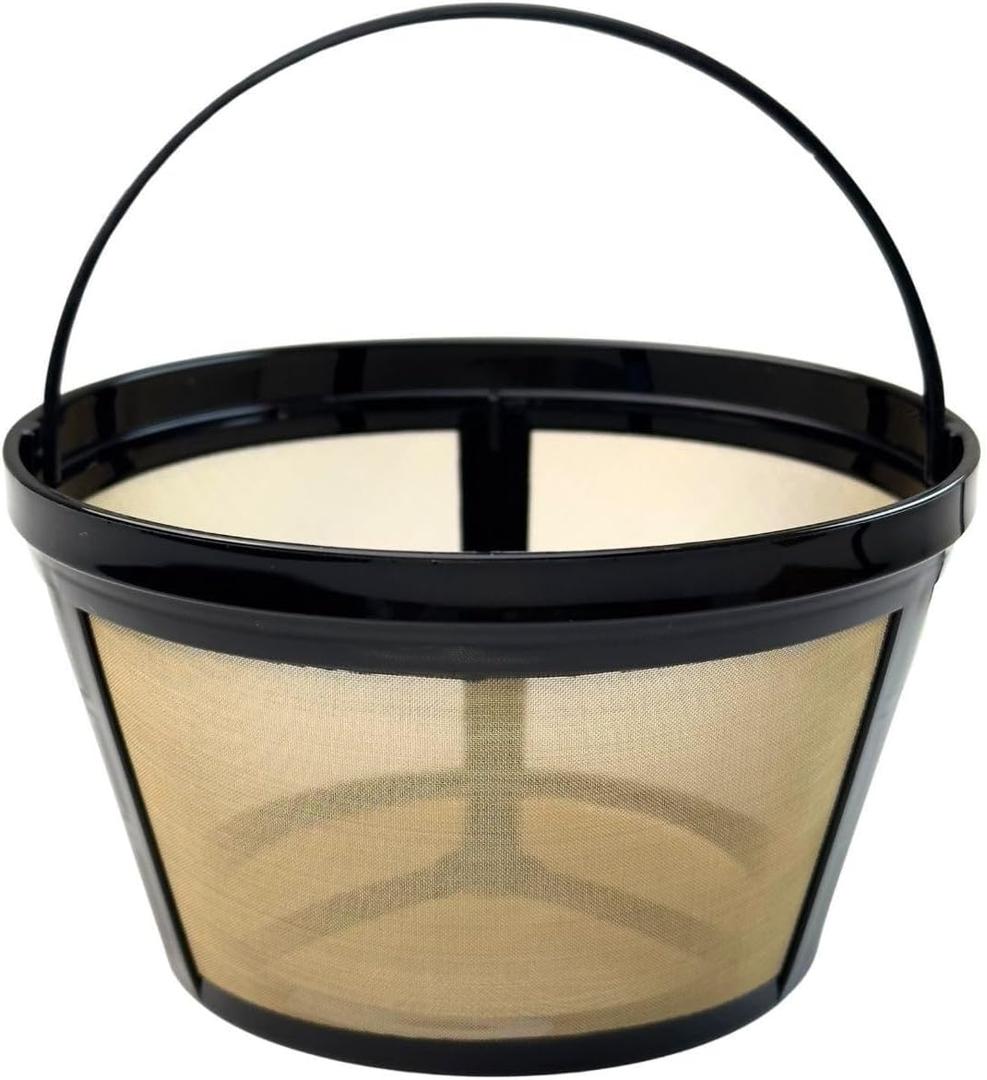 8-12 Cup Reusable Coffee Filter - BPA Free, Eco-Friendly, Compatible with Mr. Coffee, Black+Decker & Most Standard 8-12 Cup Drip Coffee Makers (1-Pack)