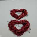 2 Red Valentine Tinsel Hearts with Arrow 16"