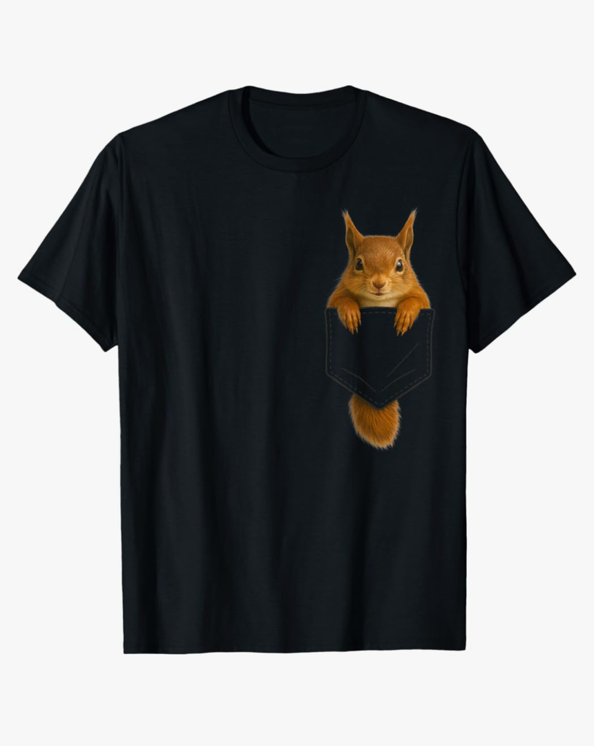 Cute Squirrel Pocket Funny Gifts for Men Women Teen Kid T-Shirt XL
