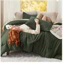 Bedsure Quilt Size Comforter Set, Dark Green Soft Prewashed Bedding for All Seasons, 3 Pieces GentleSoft™ Warm Down Alternative Bed Set, 1 Quilt  Comforter (106"x96") and 2 Pillowcases (20"x3 6")