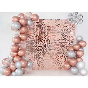 Kate Square Rose Gold Sequin Panels 36PCS for 6FTX6FT Shimmer Wall Backdrop Decoration Birthday Wall