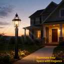 Kalium Outdoor Post Lights, 15" Lamp Post Light Fixture Waterproof Aluminum Housing with Glass, E26 Base Matte Black Lamp Posts Outdoor Lighting for Garden Patio Pathway Walkway Pole not Included