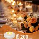 Homemory 24 Pack 3 Flameless Led Floating Candles, 200 Hour White Battery Operate Waterproof Tealights for Cylinder Vases, Centerpieces at Wedding Decor, Party, Pool