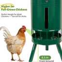 KOL 50LB Metal Chicken Feeder - No Waste, No Clog Design with 16 Ports & Smooth Gravity-Flow, Powder Coated Rust-Proof for Coop Use (Green)