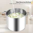 Homikit 16 Quart Stainless Steel Stock Pot, Large Sauce Soup Pot with Lid & Handles, Heavy Duty Cookware for Canning Steaming Simmering, Induction Stockpot Compatible All Cooktops, Dishwasher Safe, 16qt