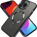 OOK Magnetic Clear Phone Case Made for iPhone 15 Pro Max, Black | Compatible with MagSafe, Camera Lens Protector, Anti-Scratch Shockproof Slim Cover, for Women Men