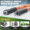 Flexible Garden Hose 50 ft, Non-Expanding Lightweight Water Hose, with 10 Pattern Sprayer, All Weather, Durable, Kink and Abrasion-Resistant, Leak-Free, Orange