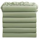 FreshCulture Twin Fitted Sheets, Bulk Pack of 6, Deep Pocket, Soft Microfiber Bottom Sheets for Home, Salons, Hotels, Twin Size Fitted Sheets Only (Sage Green)