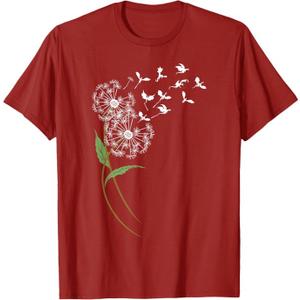 Dandelion Dragon Flower, Dragon Lover For Men Women 1 T-Shirt, Cranberry Red