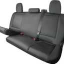 Universal Truck Bench Seat Cover; Fits All Full-Size Silverado F-150 Ram Sierra Titan Tundra Pickup Trucks; to Fit Folding, Split Bench or Standard Bench Seat; Faux Leather, Black