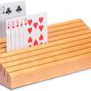 Yellow Mountain Imports Extra-Wide Solid Beechwood Playing Card Holders - Set of 2 (13.8)