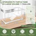 GOZILLA Aquatic Turtle Tank+Lamp+Filter Kit, Upgrade PC Turtle Tank Kit with Adjustable 360Lamp & Filter,Reptile Habitat Lid,Hanging Platform for Small Reptiles.(19.68 9.52 9.44''/Large-White)