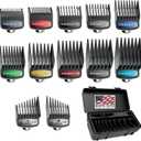 Wahl Genuine SECURE-SNAP Guide Comb Set with Colored Metal Clips and Guard Organization Caddy, 12 Full Size Attachment Guards from 1/16 to 1 for Increased Cutting Performance Grey - 3291-300
