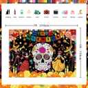 2 x Day of The Dead Backdrop Dia De Los Muertos Photography Background Sugar Skull Flower Mexican Fiesta Themed Party Decorations Banner Photo Studio Props (7x5FT: 84x60 inch)