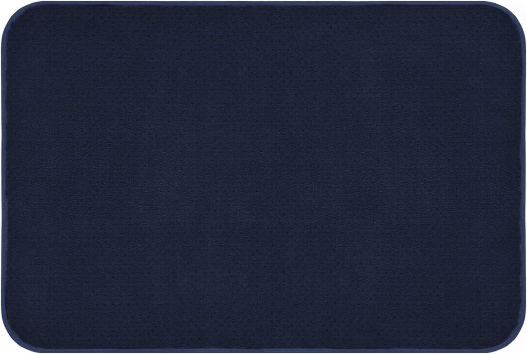 House, Home and More Skid-Resistant Carpet Indoor Area Rug Floor Mat - Navy Blue - 2 Ft X 3 Ft - Non Slip Rubber Backing, Stain Resistant, Dog Friendly, Living Room Bedroom Kitchen Entryway