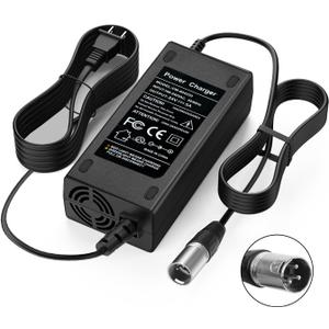 24V 5A 3-Pin Male XLR Charger for Lakematic, Pride Mobility, Jazzy Power Chair, Shoprider, Drive Medical, Golden Technologies, Rascal 200T/500T/301 PC 24BC5000TF-1, Only for Lead Acid