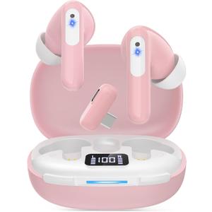 RYR Wireless Gaming Earbuds, 20ms Low Latency, Gaming Earbuds with Noise Cancelling Mic, 2.4Ghz & Bluetooth, LED Display, 36H Playtime for Meta Quest 3/2, PS5, PS4, VR, Switch, Steam Deck, PC, Phone