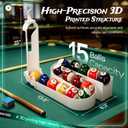 3D Printed Billiard Training Tool, Non-Slip Base Billiards Training Aid, 15 Balls Capacity, Portable Easy Setup, Improves Shot Precision, Comes with 2 Sets Retaining Pins & Rubber Bands
