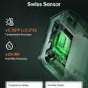 X-Sense WiFi Thermometer Indoor Hygrometer, Digital Temperature Sensor with App Notification Alerts, Temperature Humidity for Room, Data Storage Export at No Charge, 3 Sensors & 1 Base Station, Black